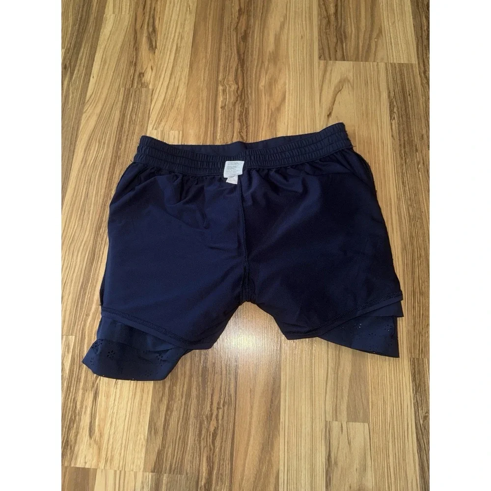 Speedo Women's Navy Blue Skort Sz‎ Small Eyelet Cut Shorts UPF 50+ Protection